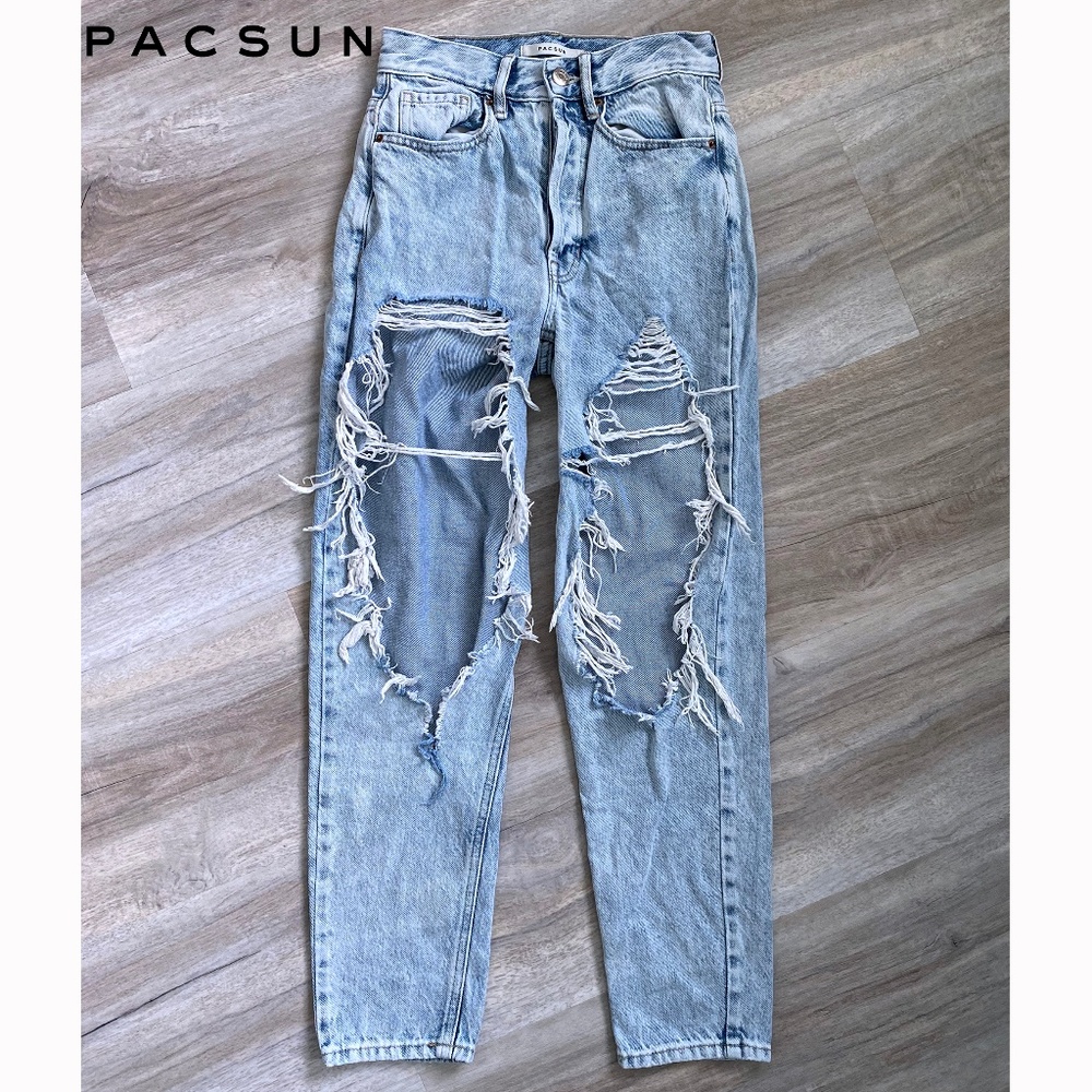 PasSun Distressed jeans Ultra Highrise Slim size 23 holy blue jeans